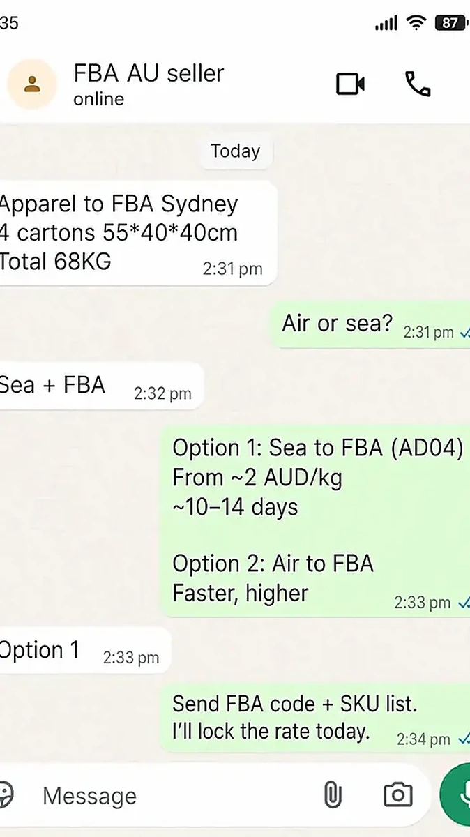 FBA 海运 vs 空运方案报价